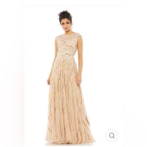 Mac Duggal Cap Sleeve Embellished Evening Gown  Size 8